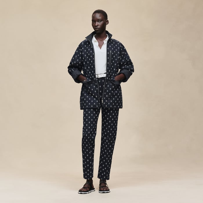 Bleu Marine "Chaine d'Ancre" Reversible Short Coat