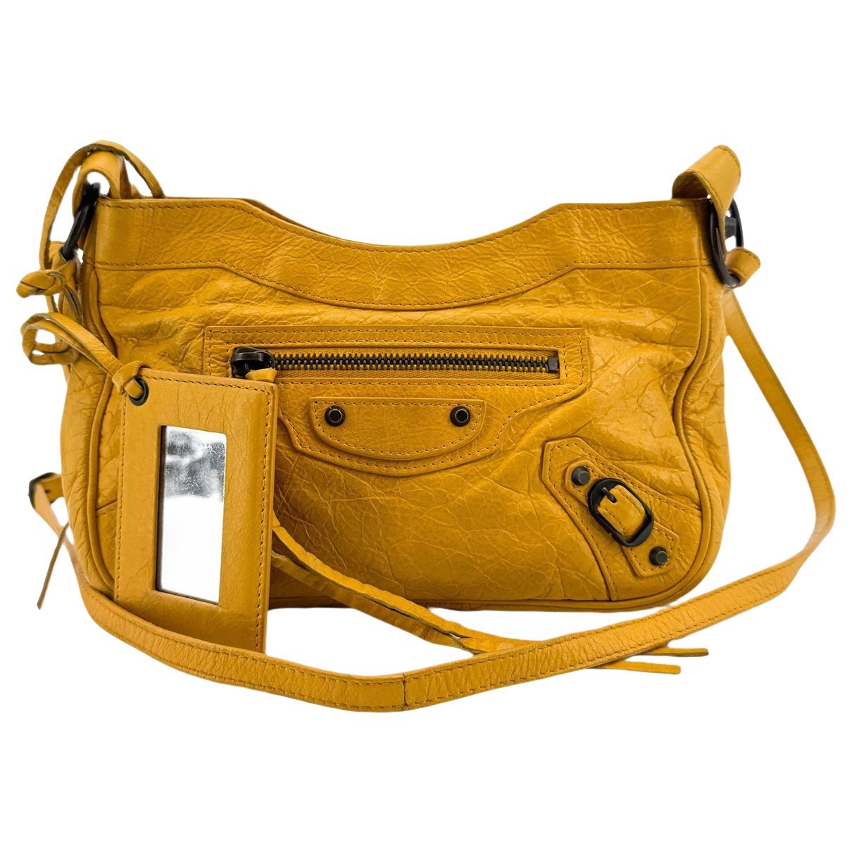 Hip leather crossbody bag