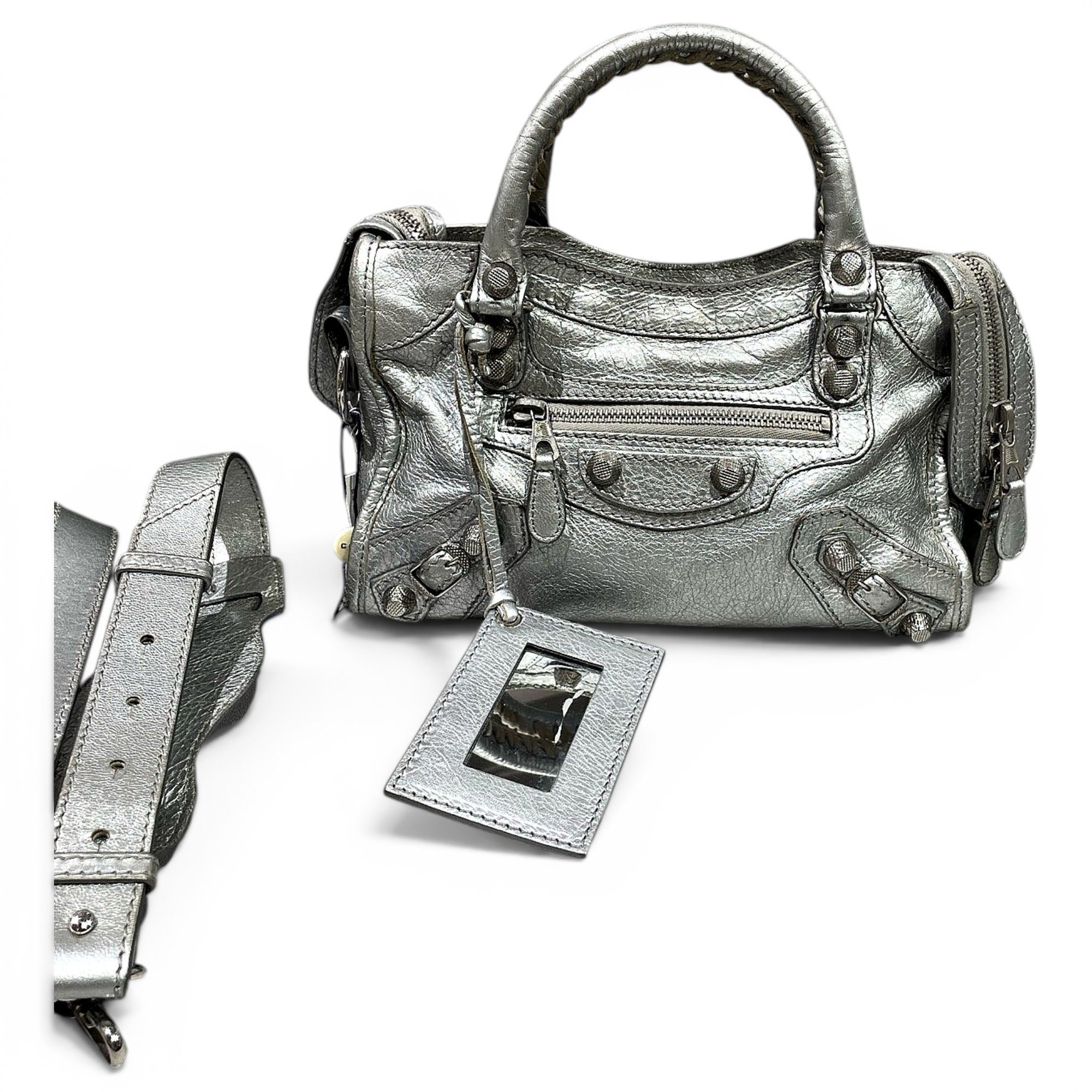 City leather handbag