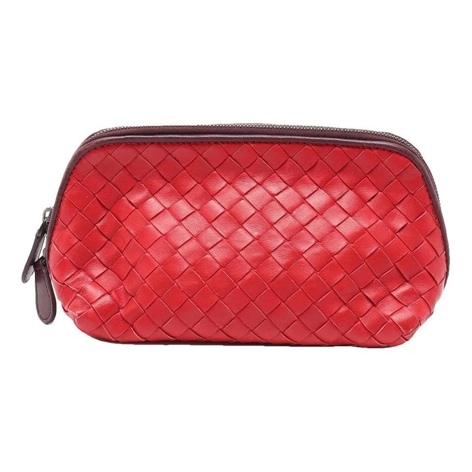 Leather clutch bag