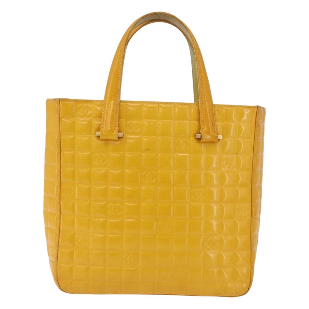 East West Chocolate Bar patent leather tote