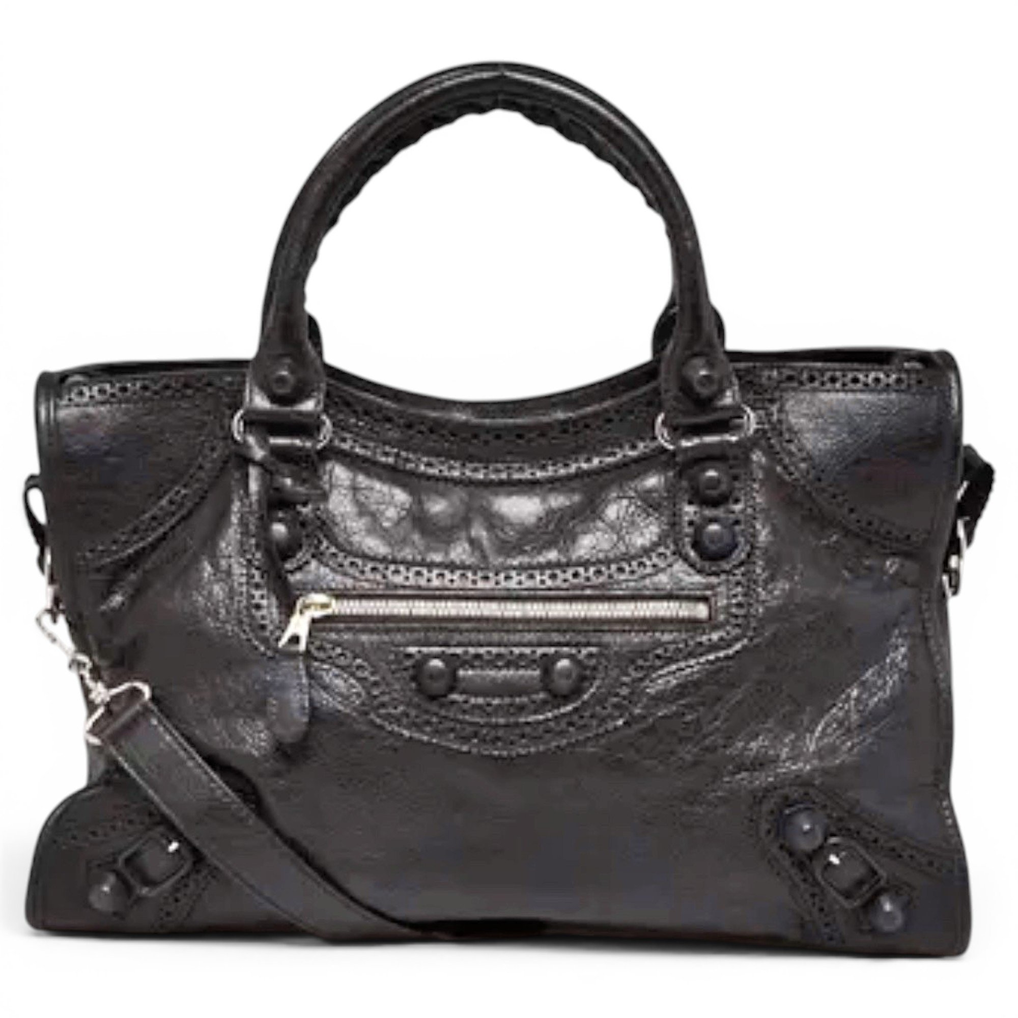 City leather handbag