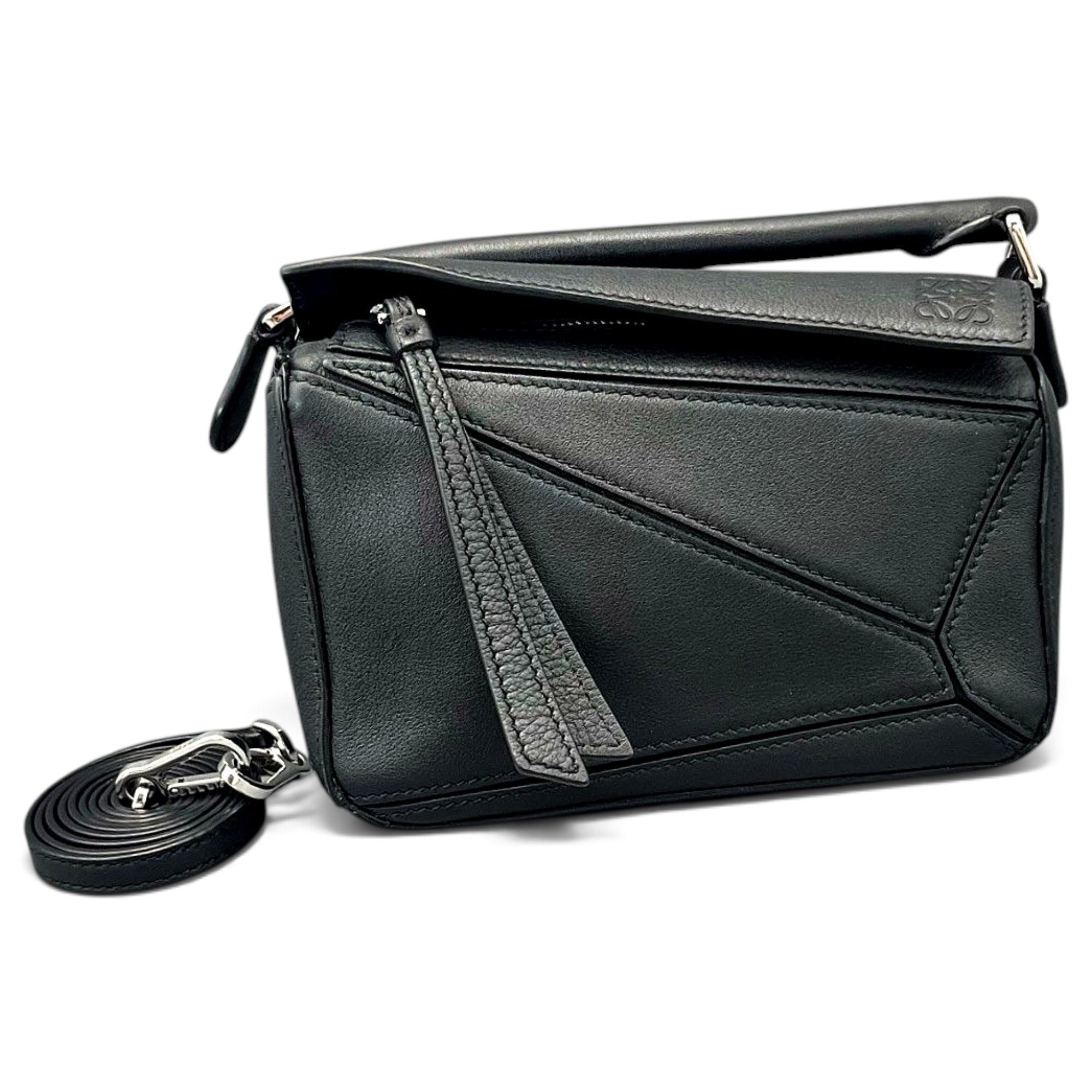 Puzzle leather handbag