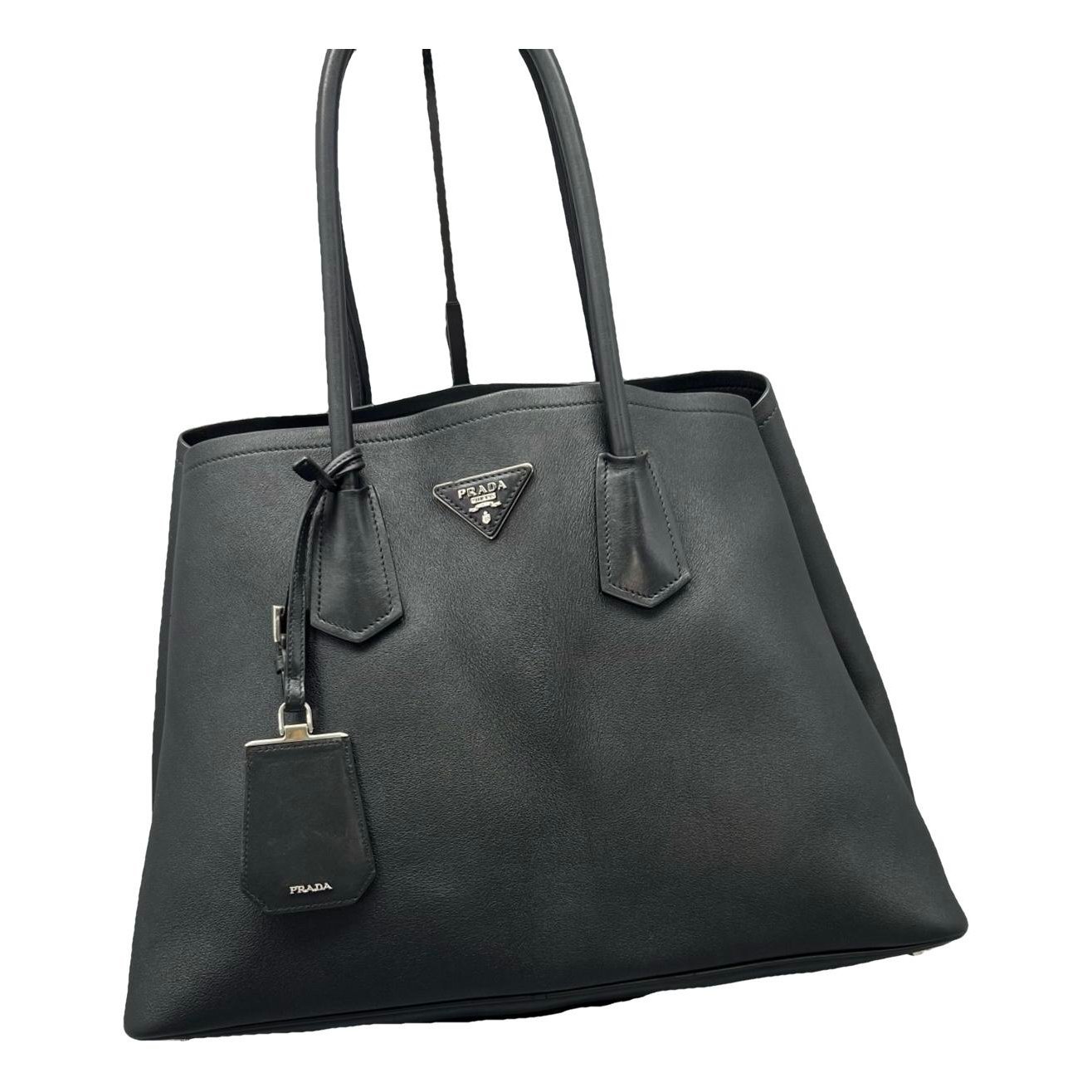 Double leather handbag