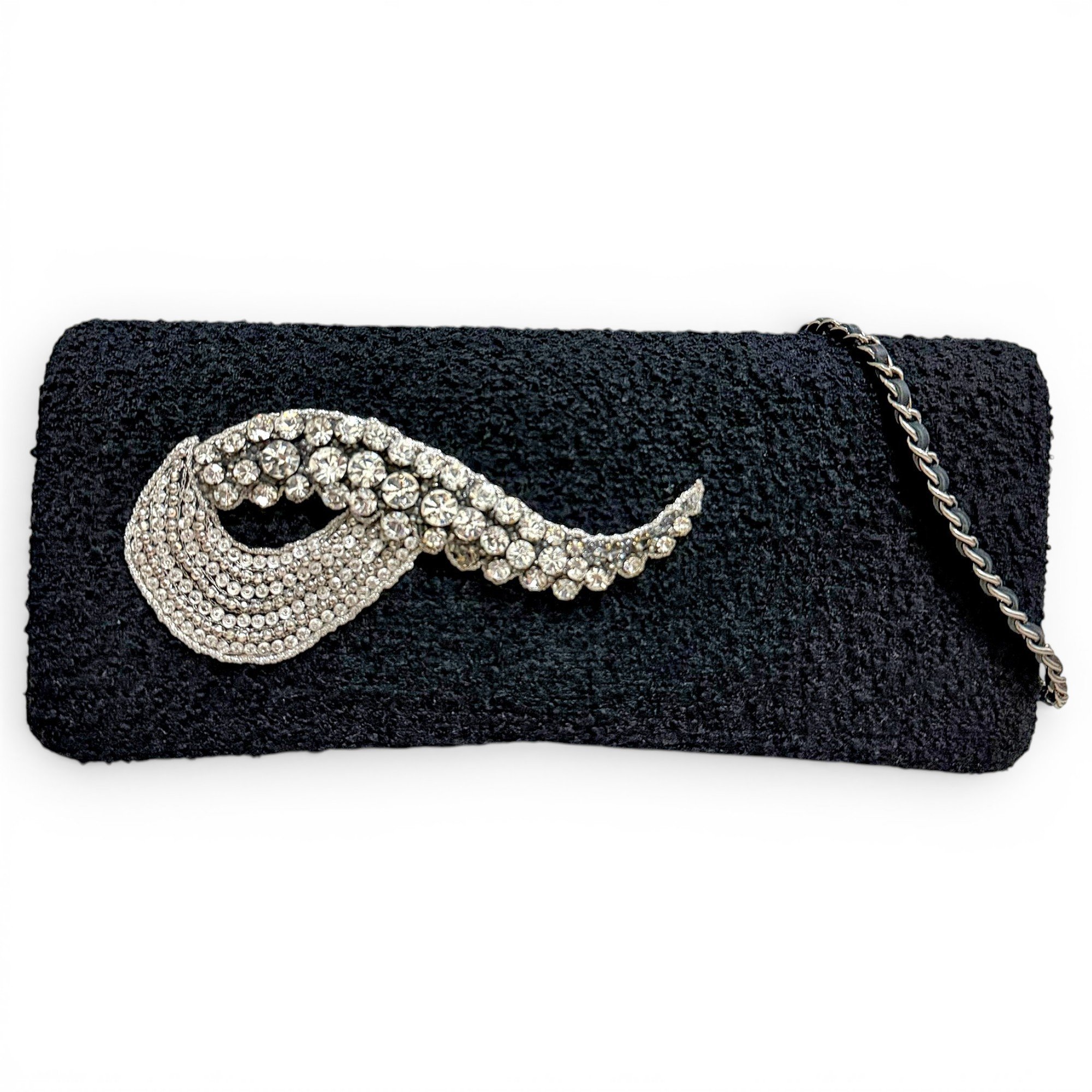 Tweed clutch bag