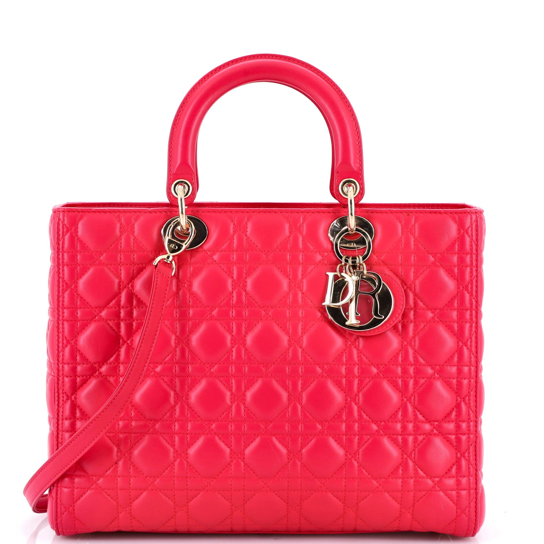 Lady Dior Bag Cannage Quilt Lambskin Large