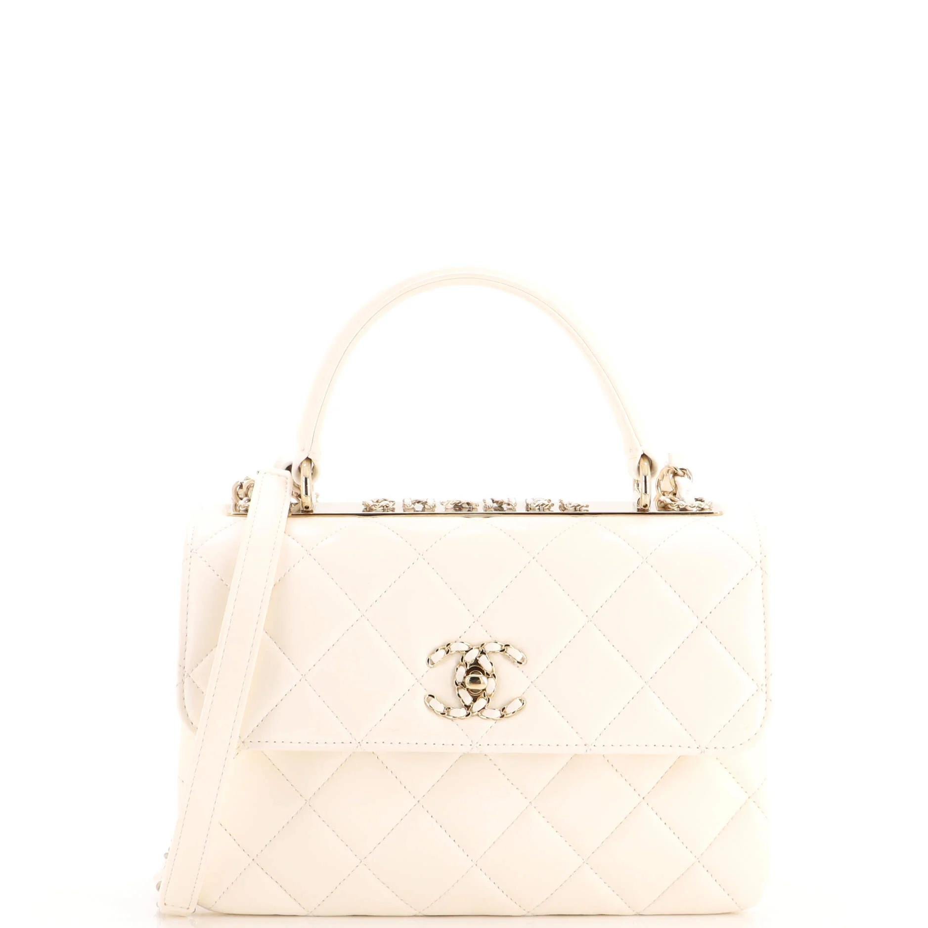 Trendy CC Top Handle leather crossbody bag