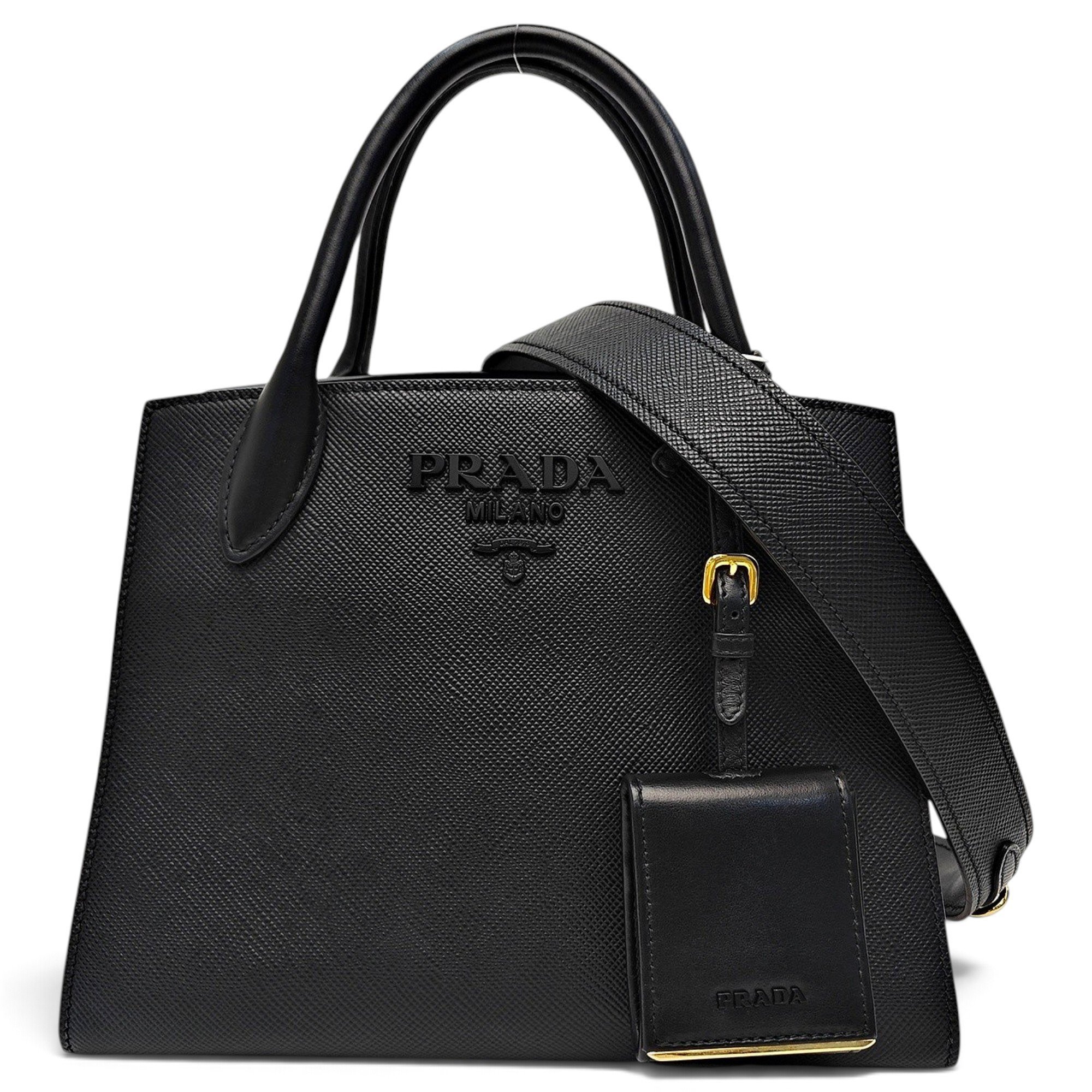 Monochrome leather handbag