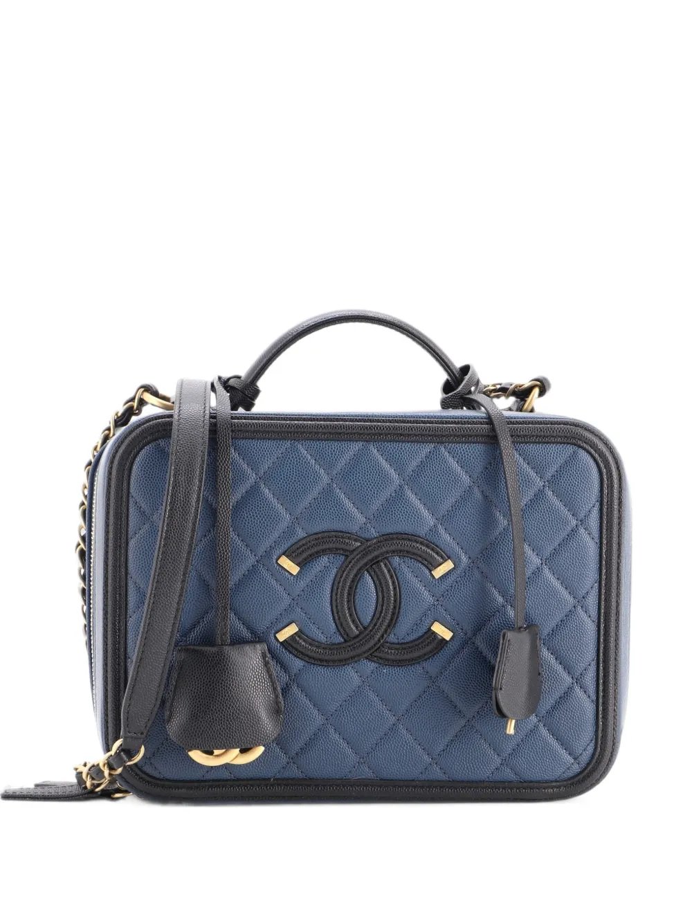 Filigree Vanity Case Quilted Caviar Large crossbody bag