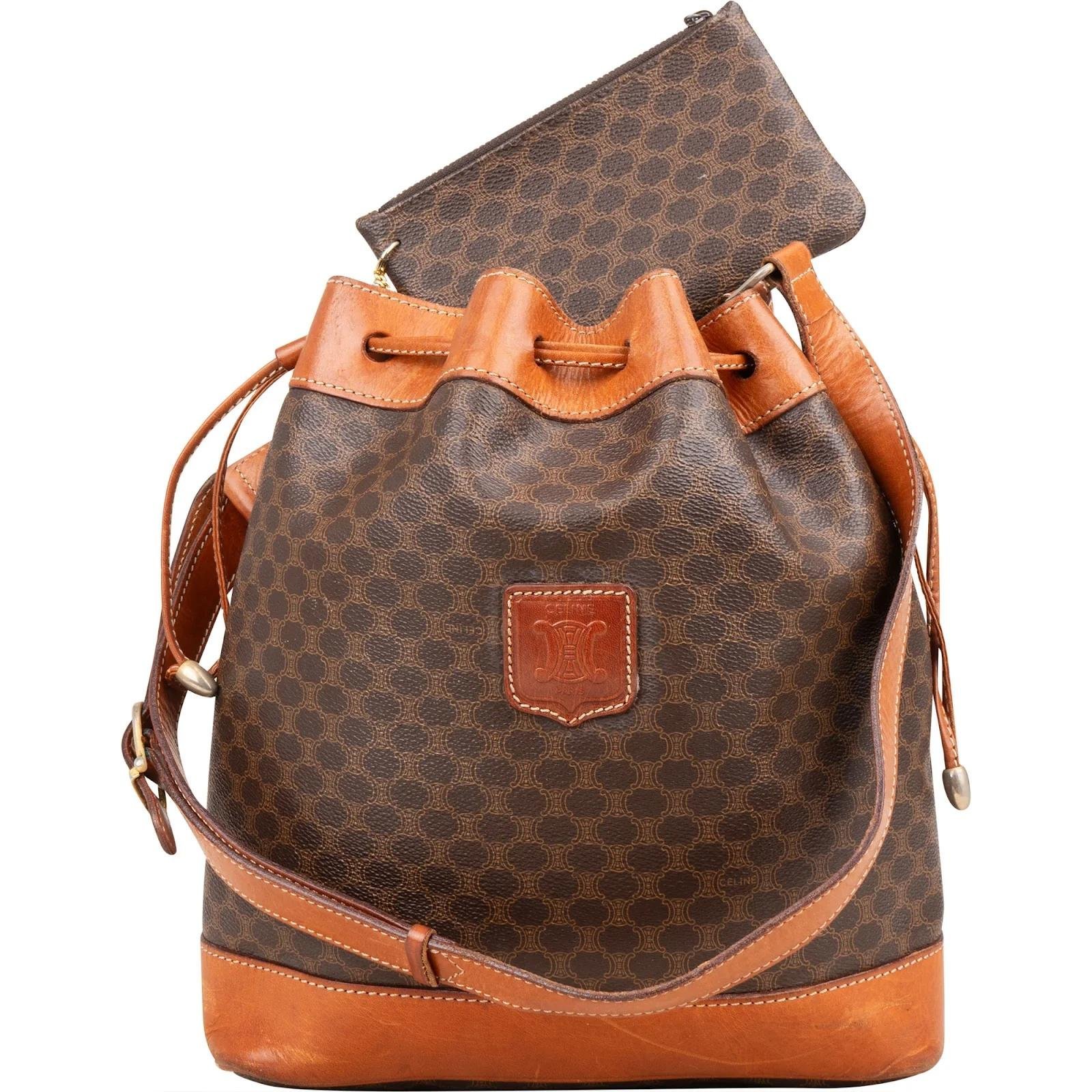 Clasp Bucket leather handbag