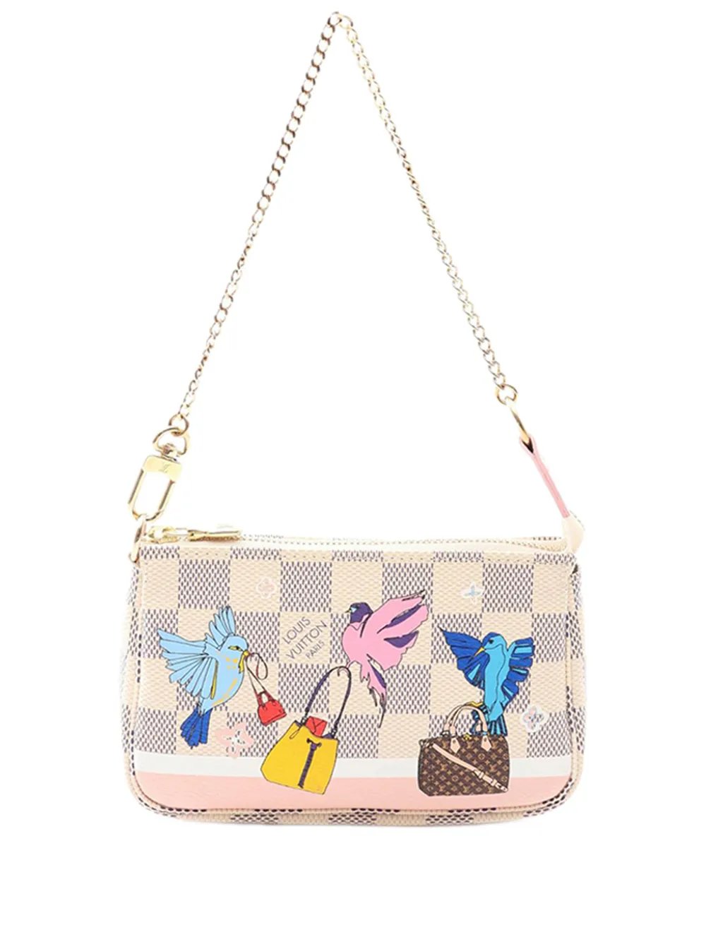 2018 Damier Azur Christmas Birds Mini Pochette Accessoires handbag