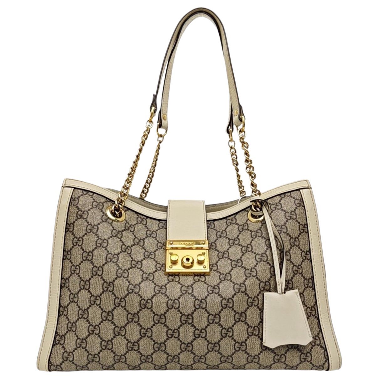 Padlock leather handbag