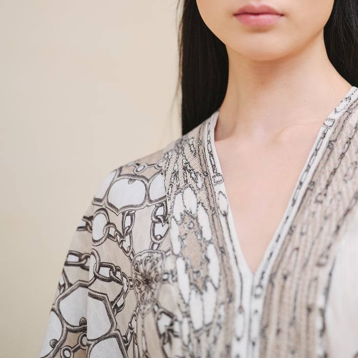 Beige Glaise "Effet Kaleidoscope" Caftan