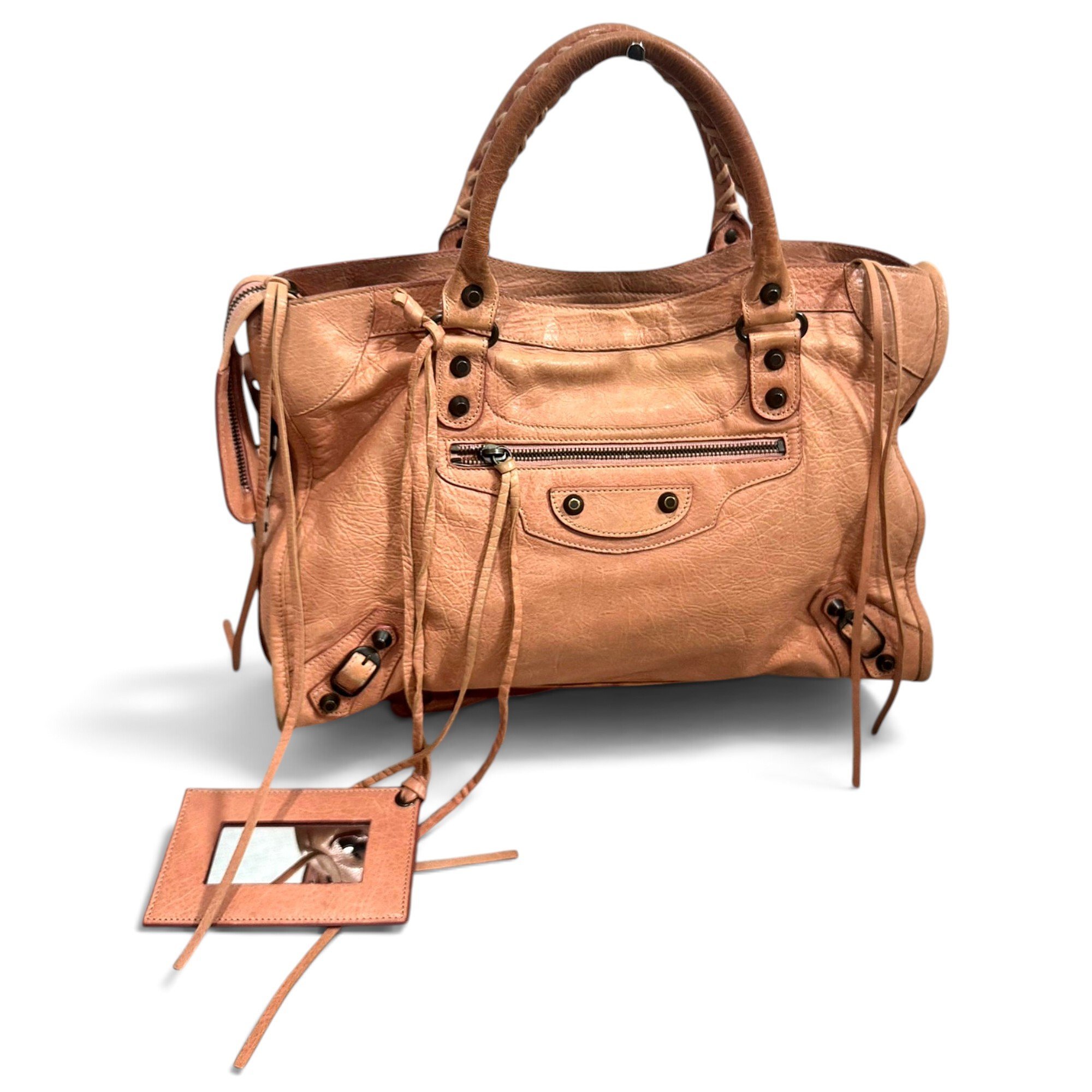 City leather handbag
