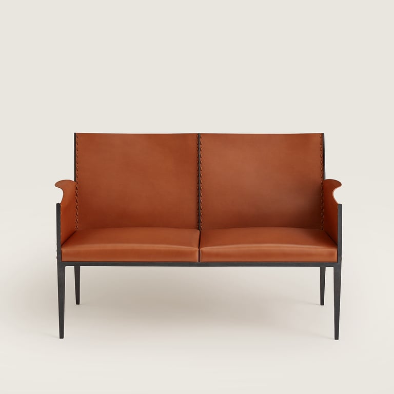 Reeditions J.-M. Frank par Hermès wrought iron bench