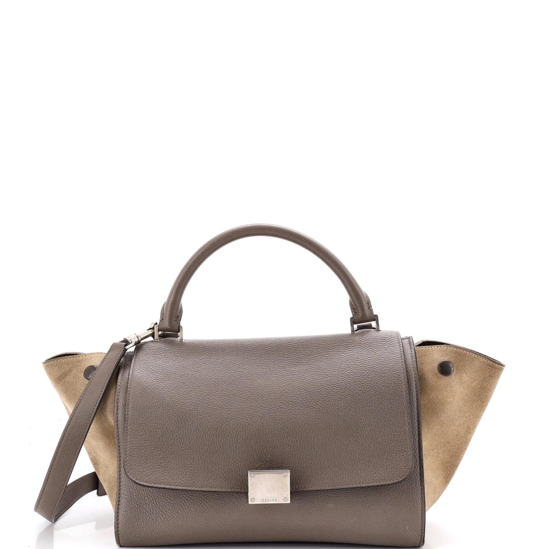 Trapèze leather handbag