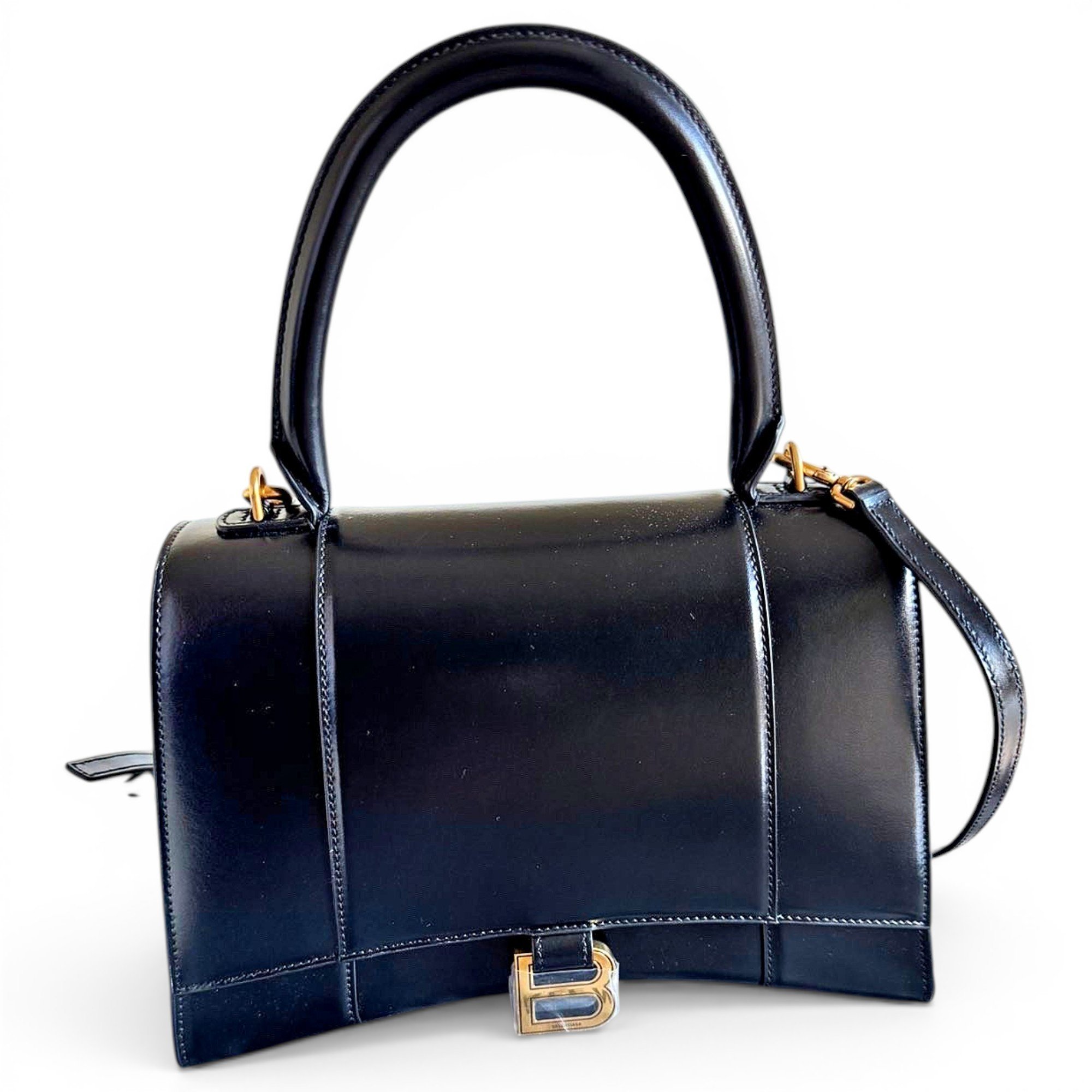 Hourglass leather crossbody bag