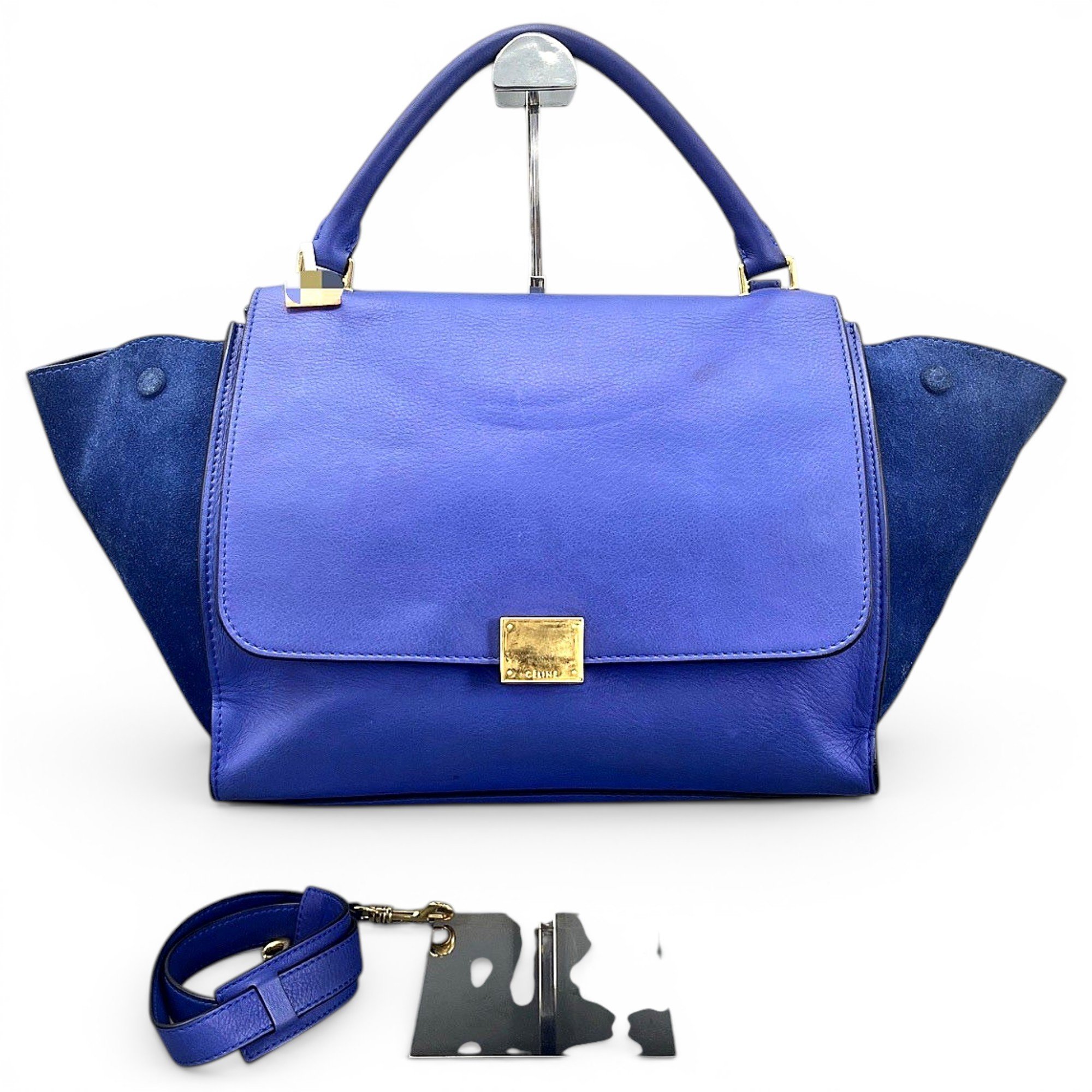 Trapèze leather handbag