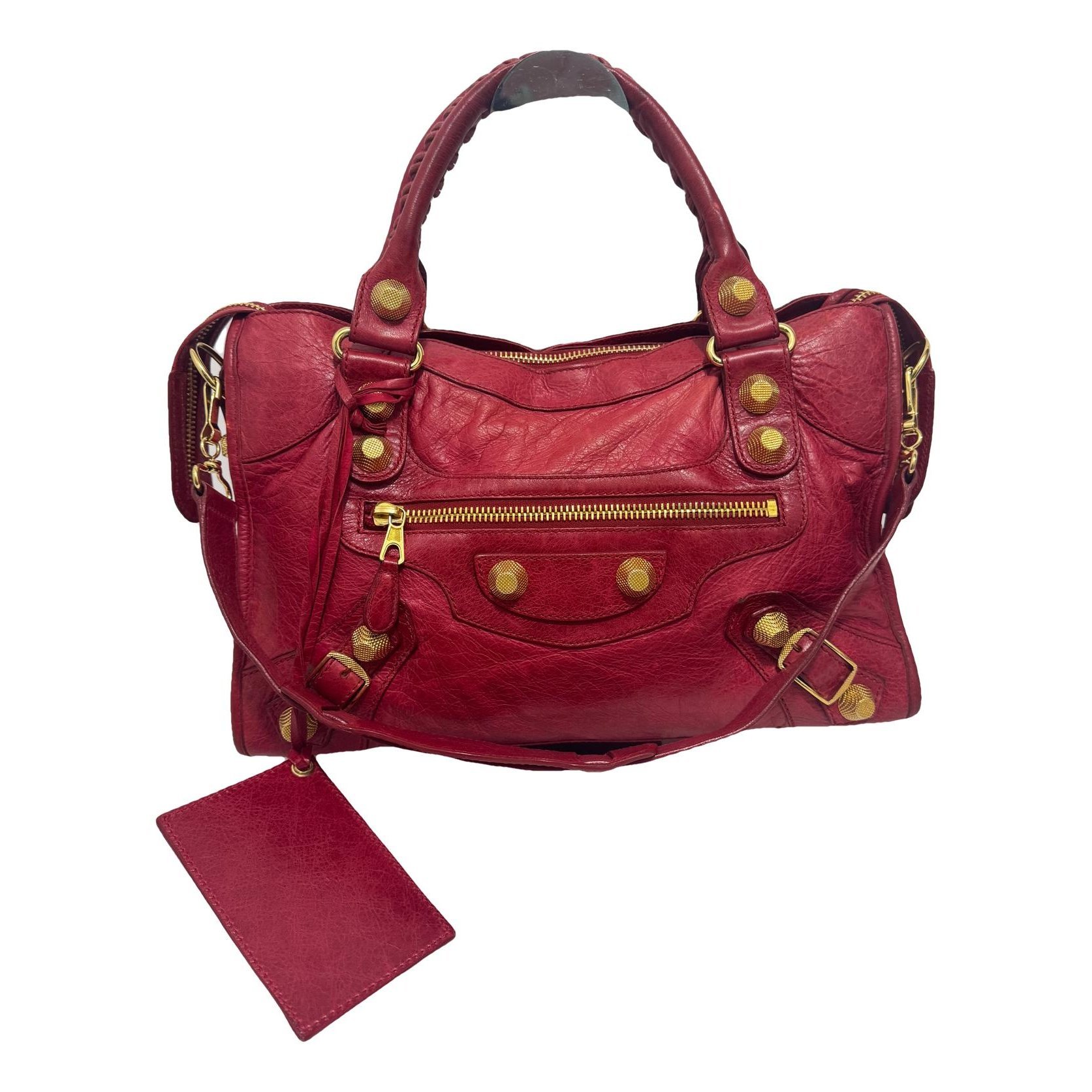 City leather handbag