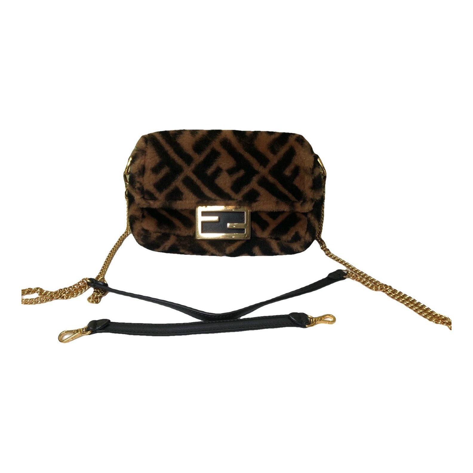 Baguette faux fur handbag