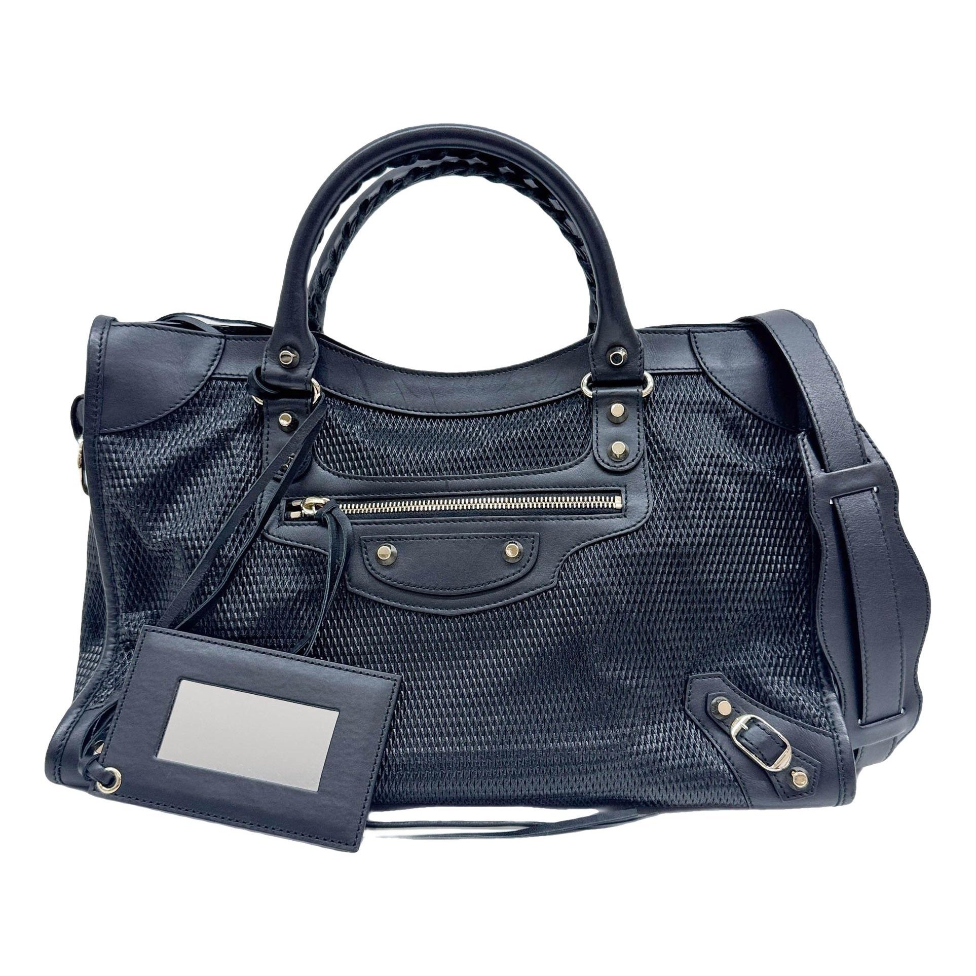 City leather handbag