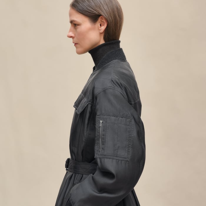 Gris Ardoise Bombers Coat