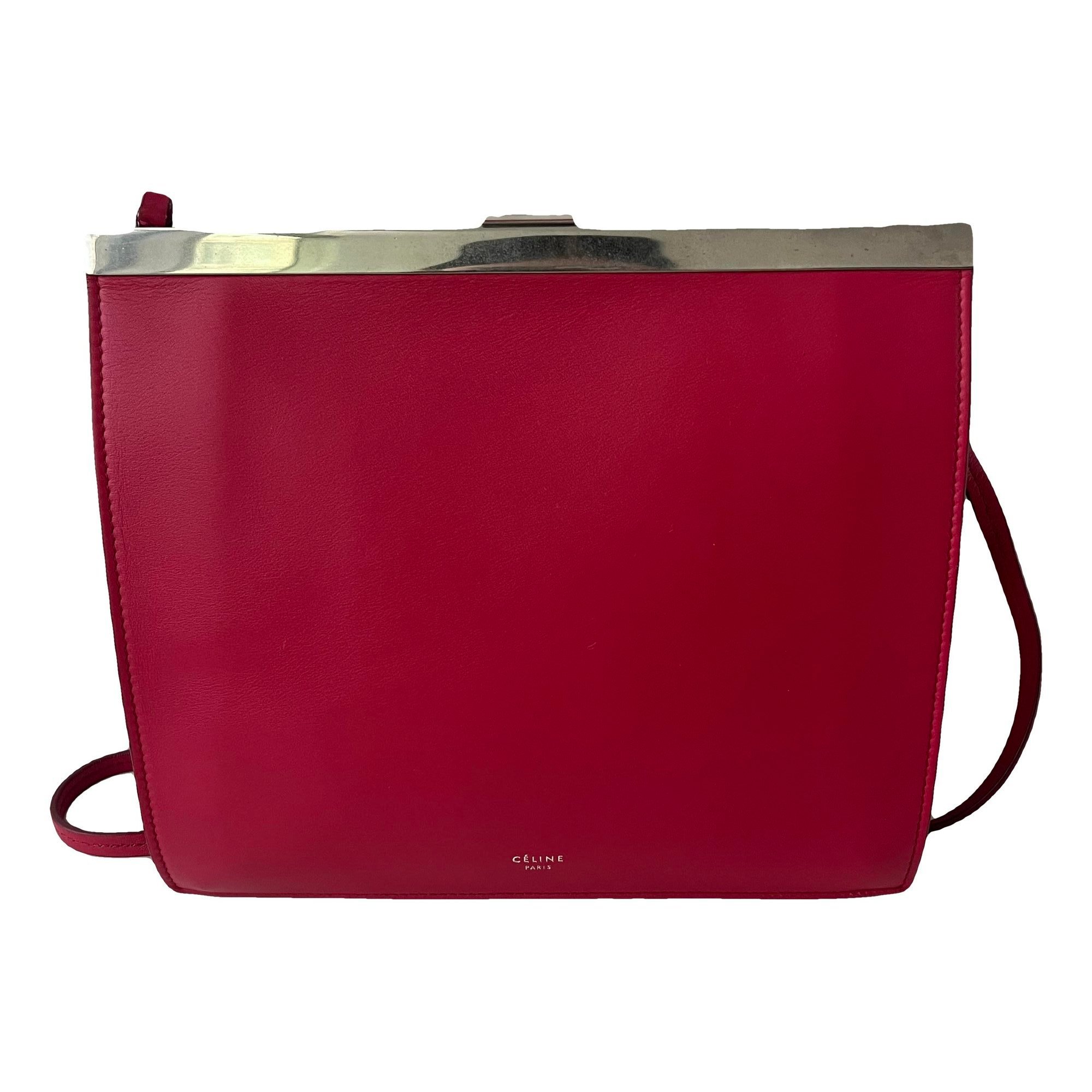 Clasp leather crossbody bag