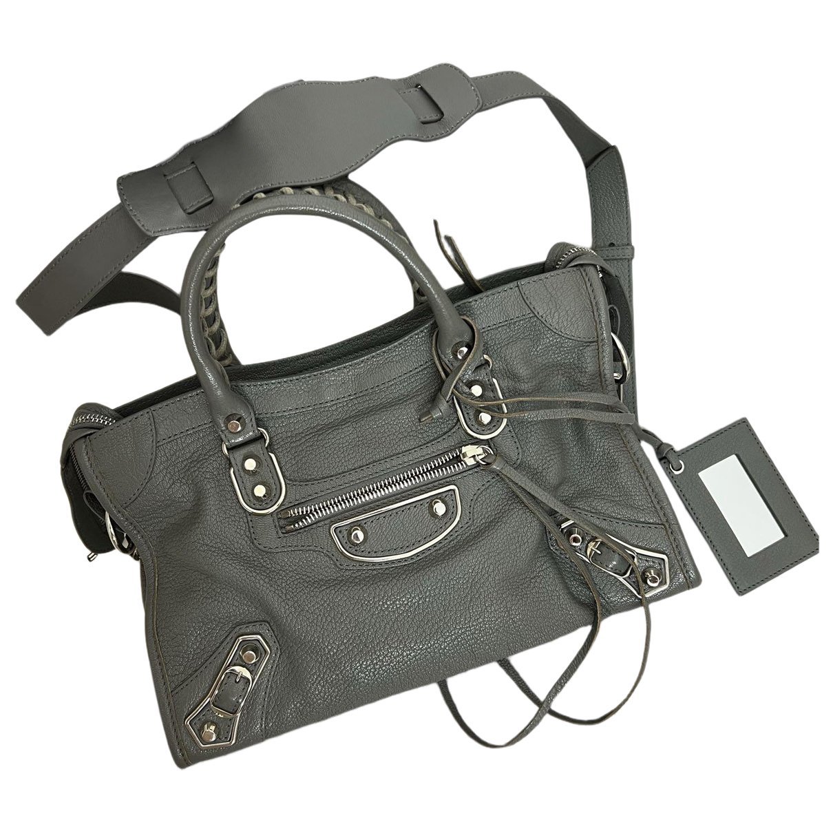 City leather handbag