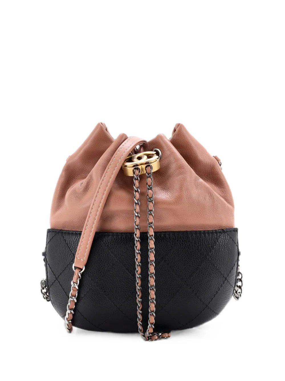 Gabrielle Drawstring Bag Quilted Calfskin Small bucket bag