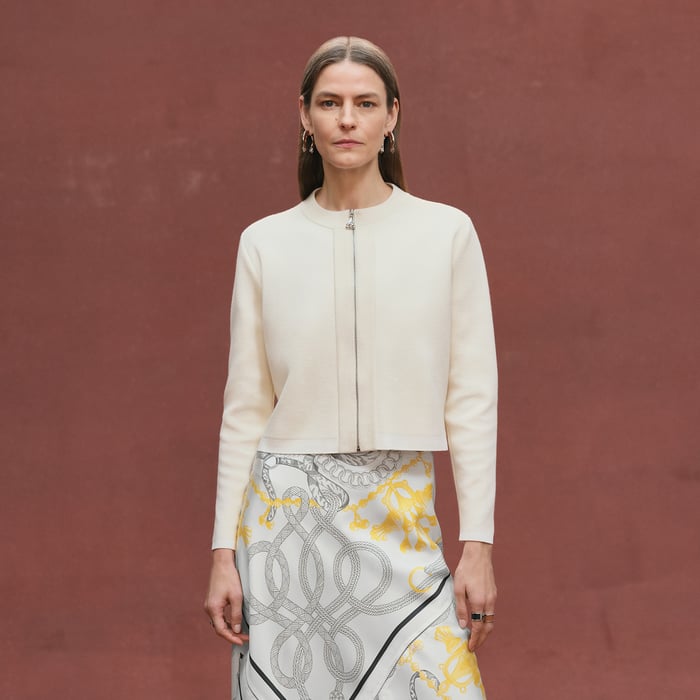 Blanc Naturel "Palefroi Remix" Zipped Light Short Cardigan