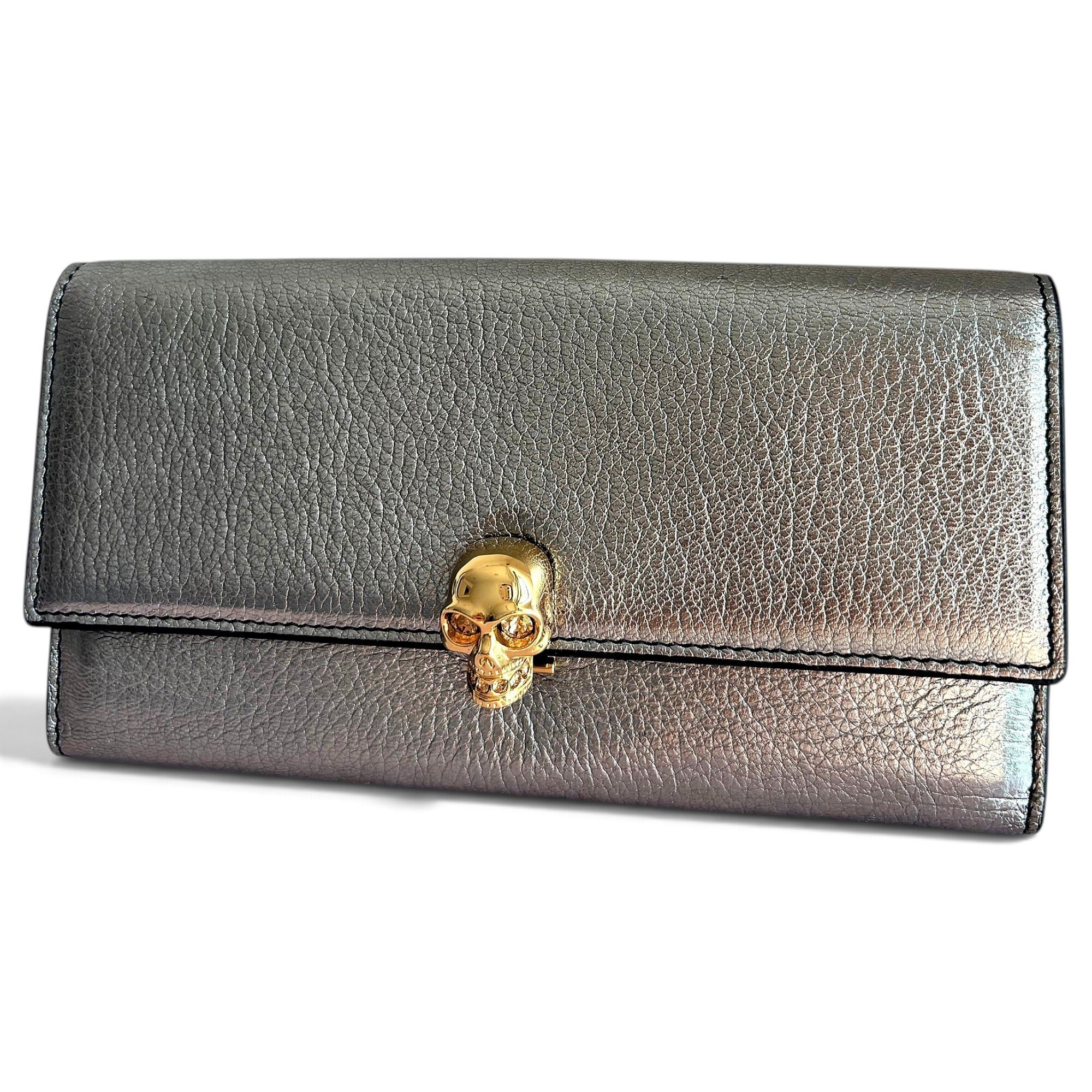 Alexander McQueen Skull leather clutch bag
