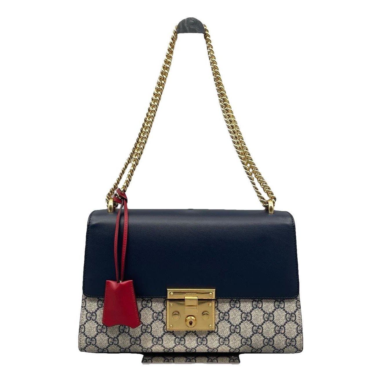 Padlock leather handbag