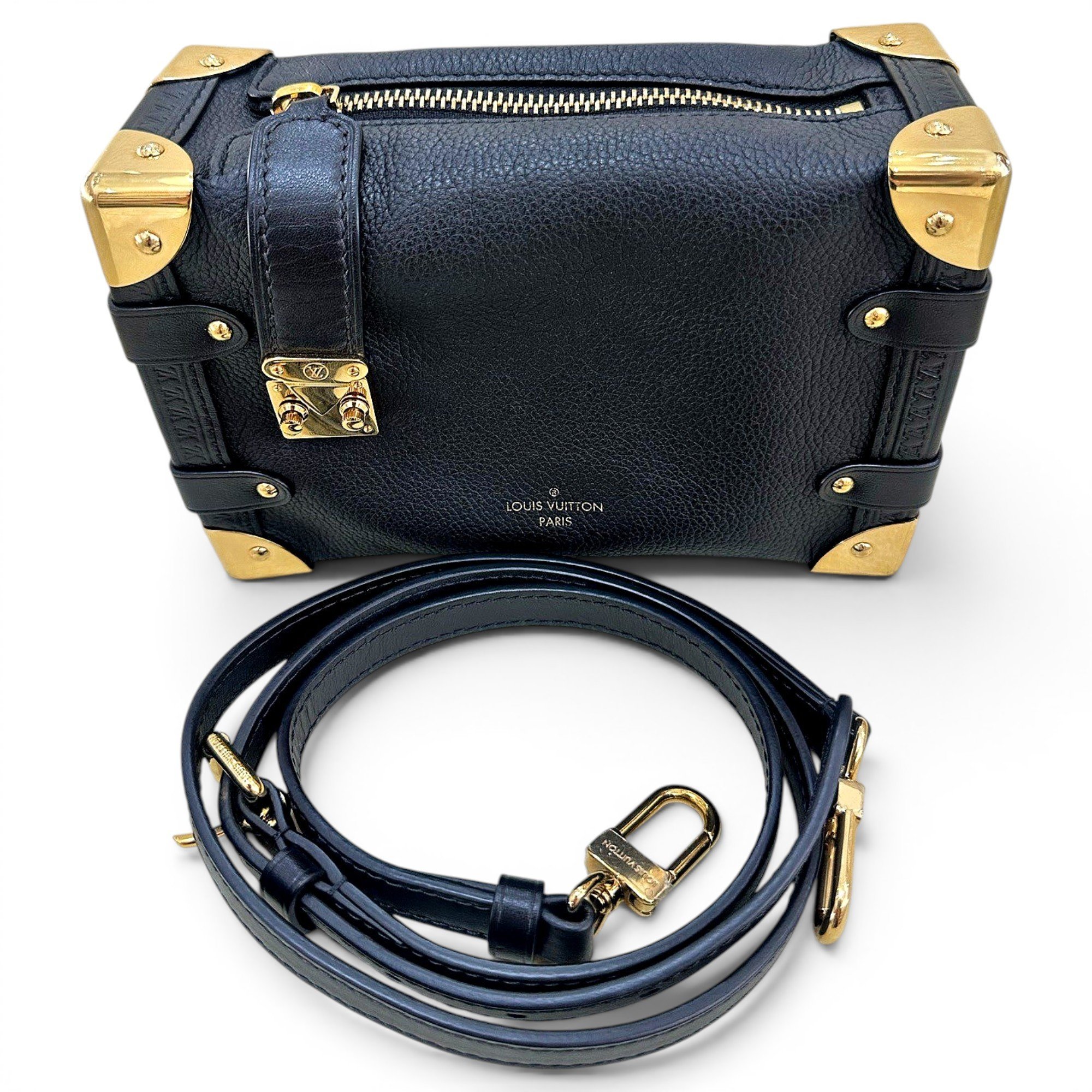 Side Trunk leather handbag