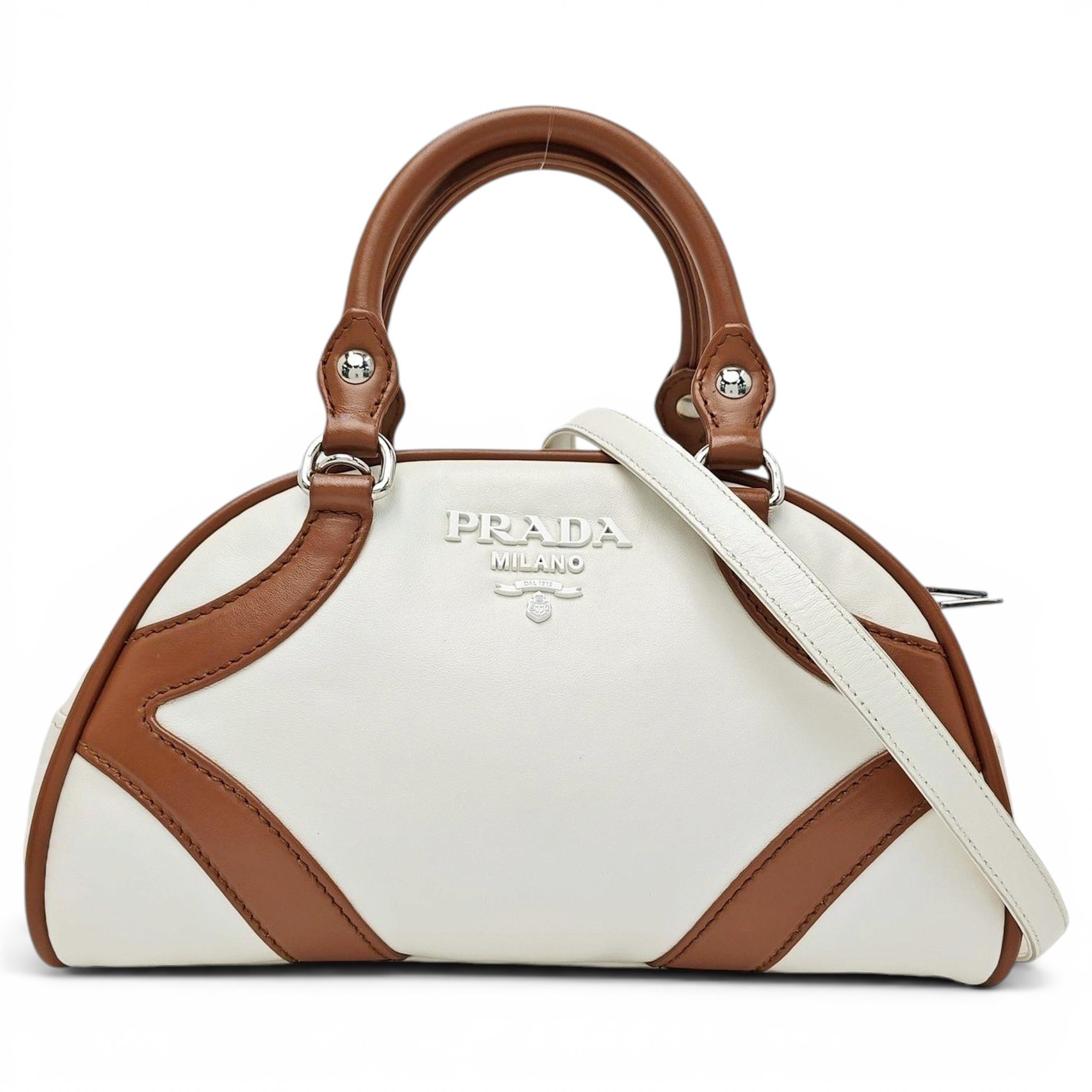 Bowling leather handbag