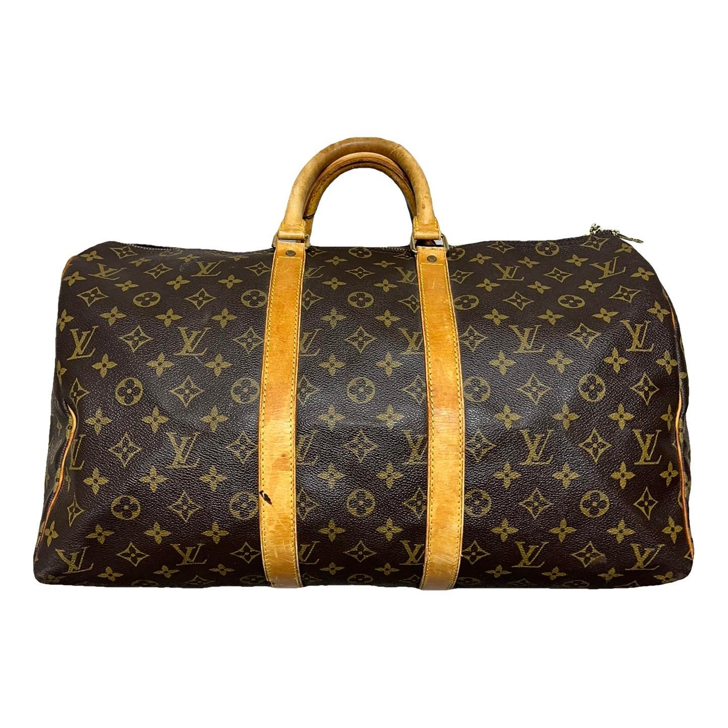 Keepall leather travel bag
