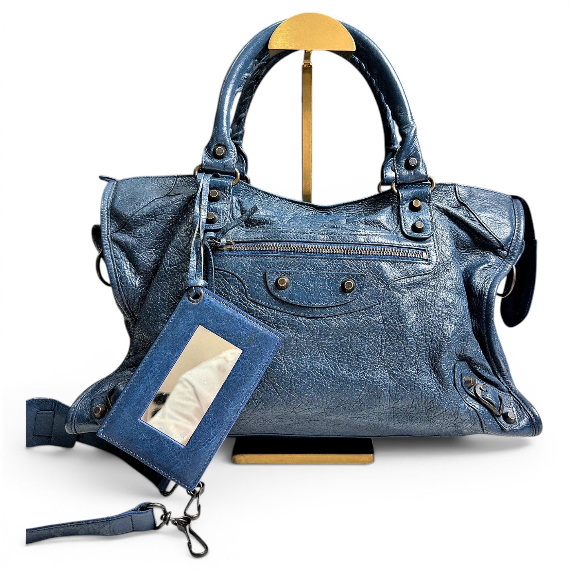 City leather handbag
