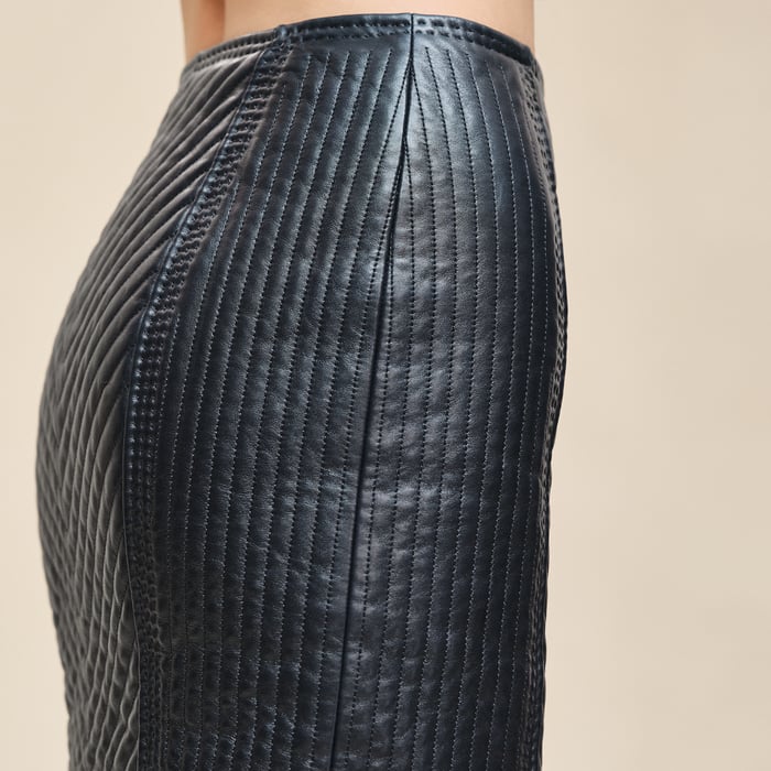 Bleu Noir Quilted Skirt