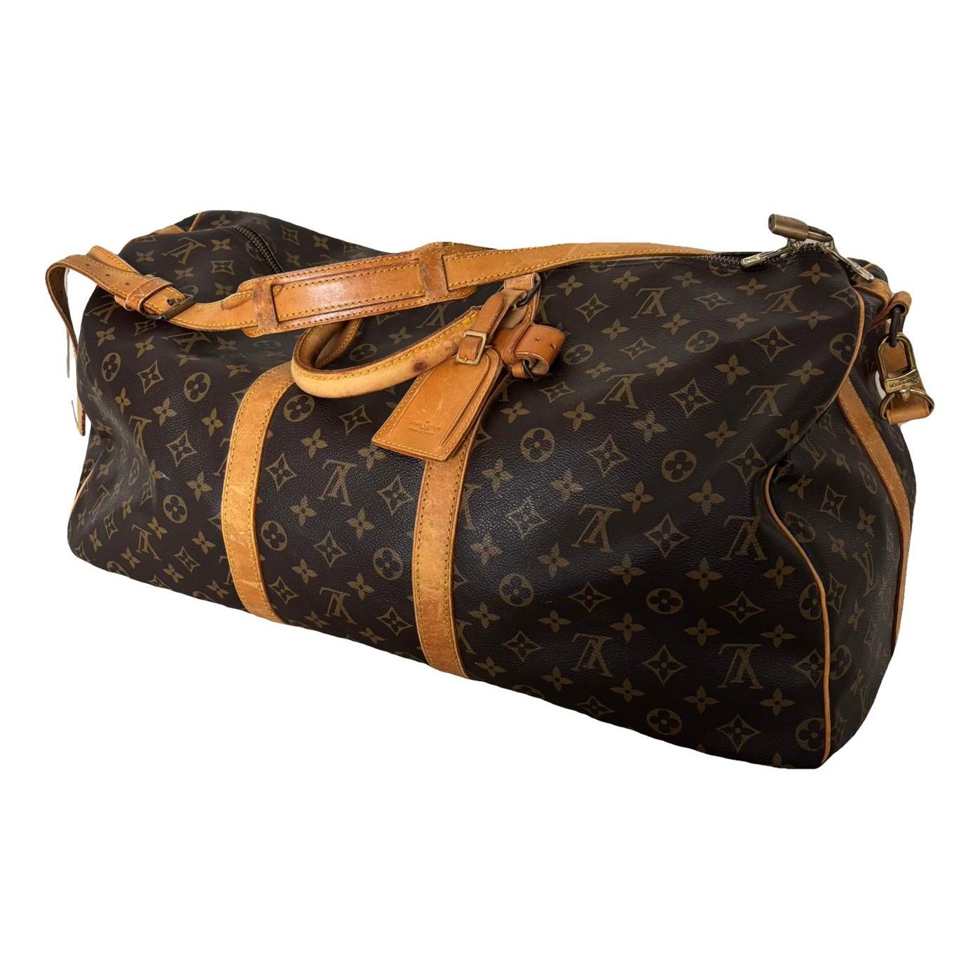 Louis Vuitton Keepall leather travel bag