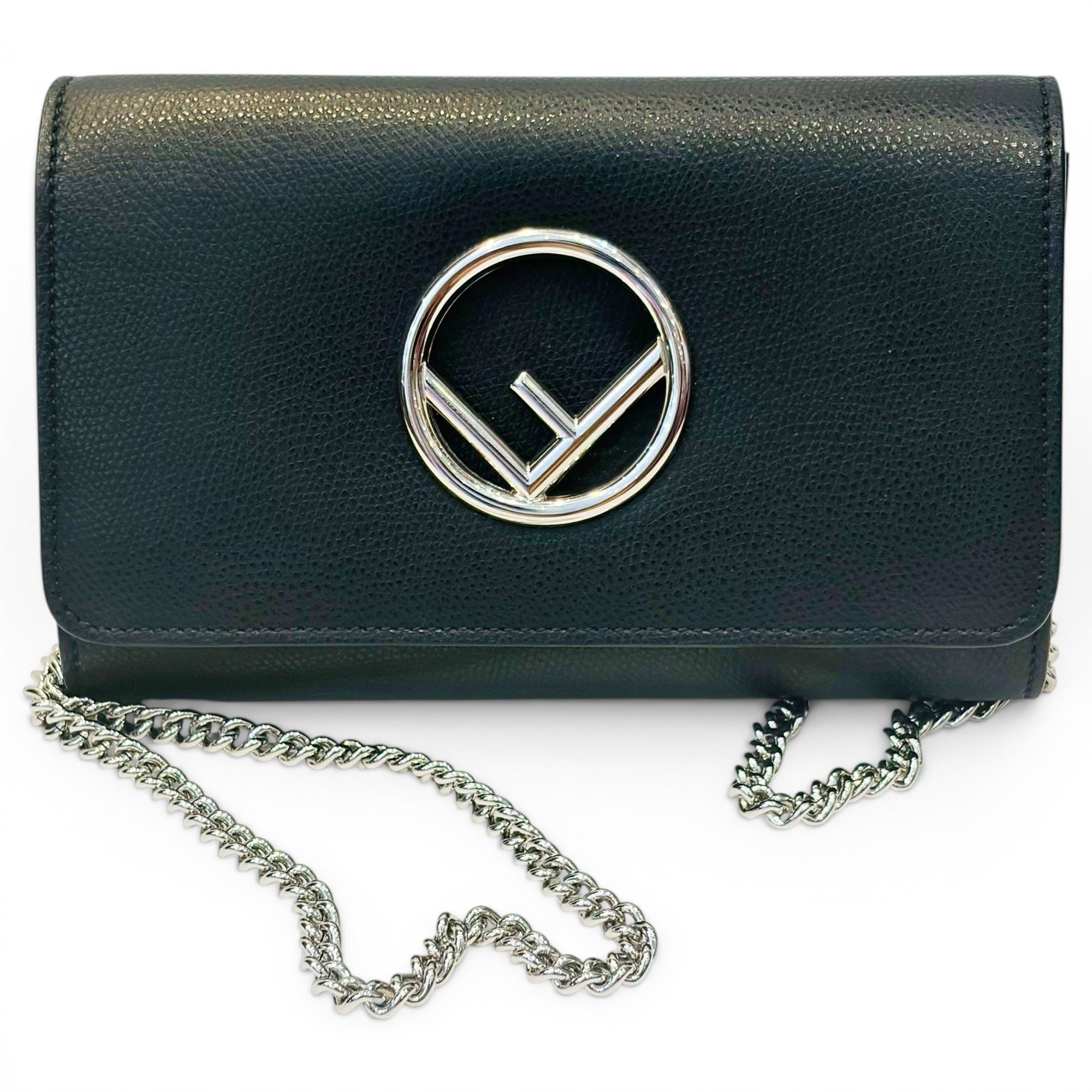 Kan I logo leather clutch bag