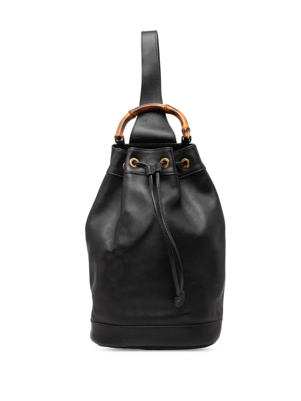 20th Century Calfskin Bamboo Drawstring Sling backpack