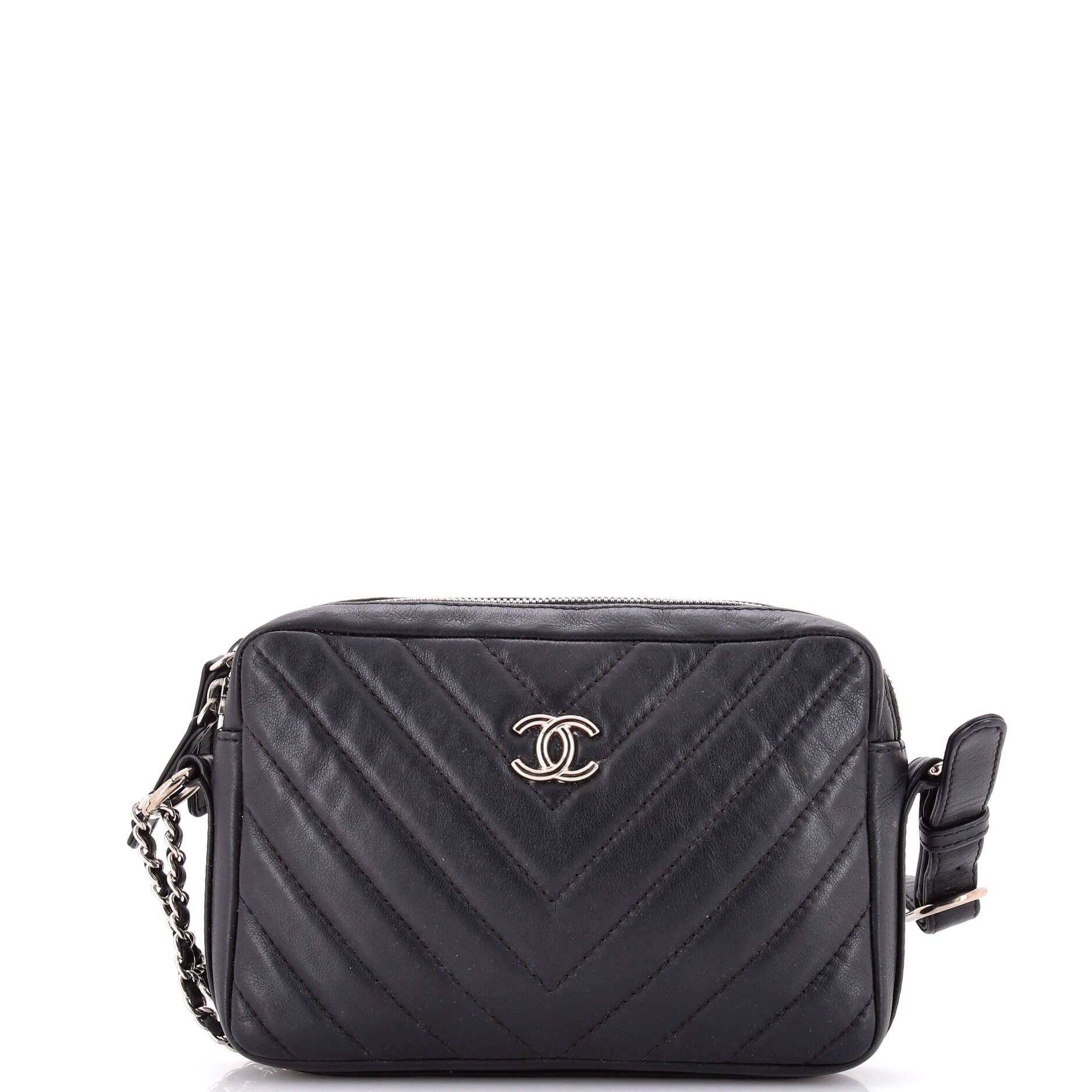 Promenade Camera Bag Chevron Lambskin Small