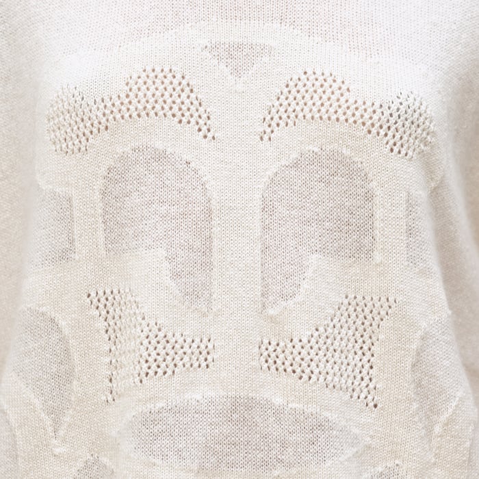 Blanc Naturel Cashmere "l'Enseigne Du Sellier" Sleeveless Sweater