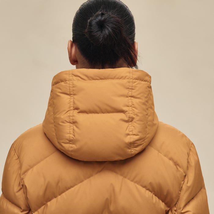 Marron Ocre Short Puffer Coat