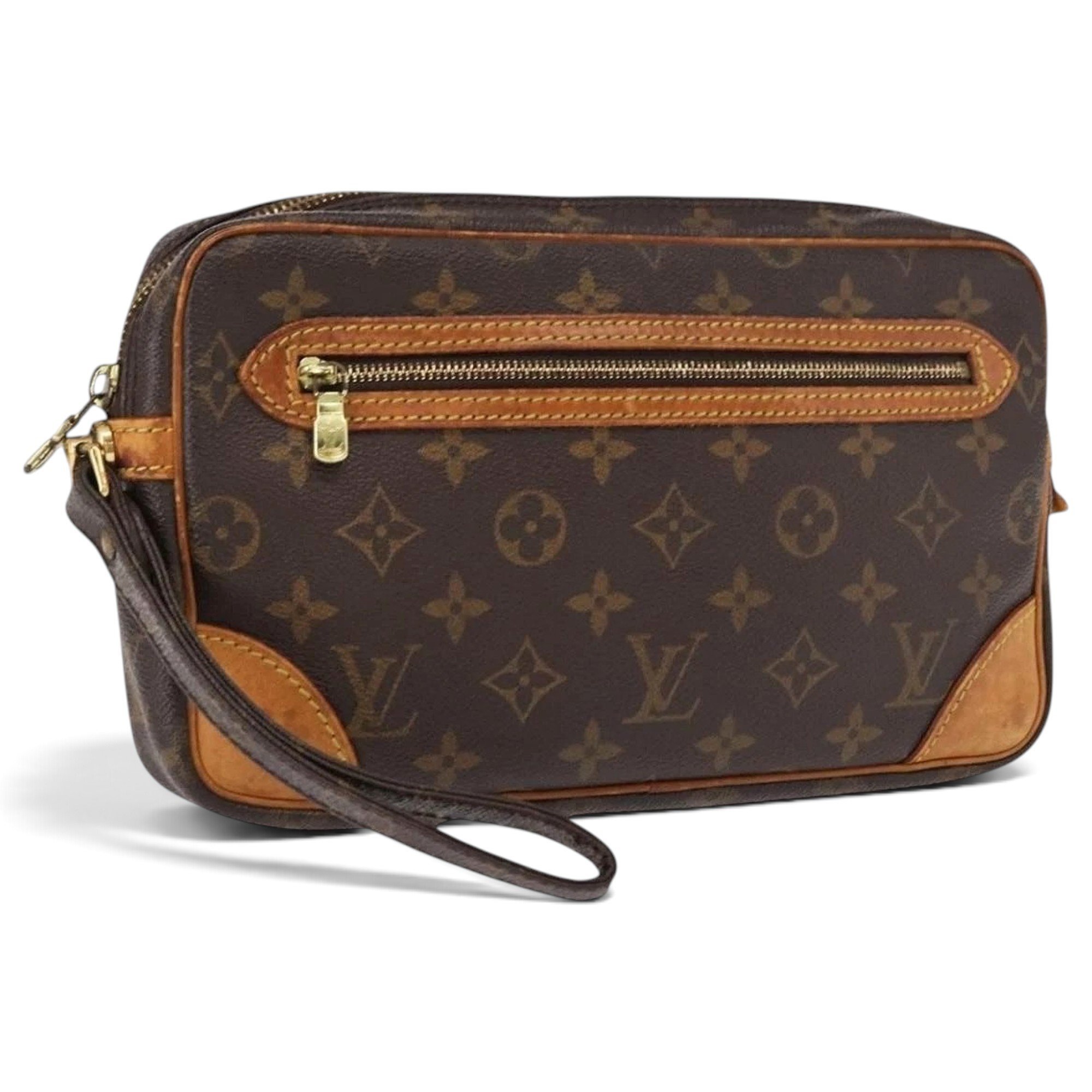 Leather clutch bag
