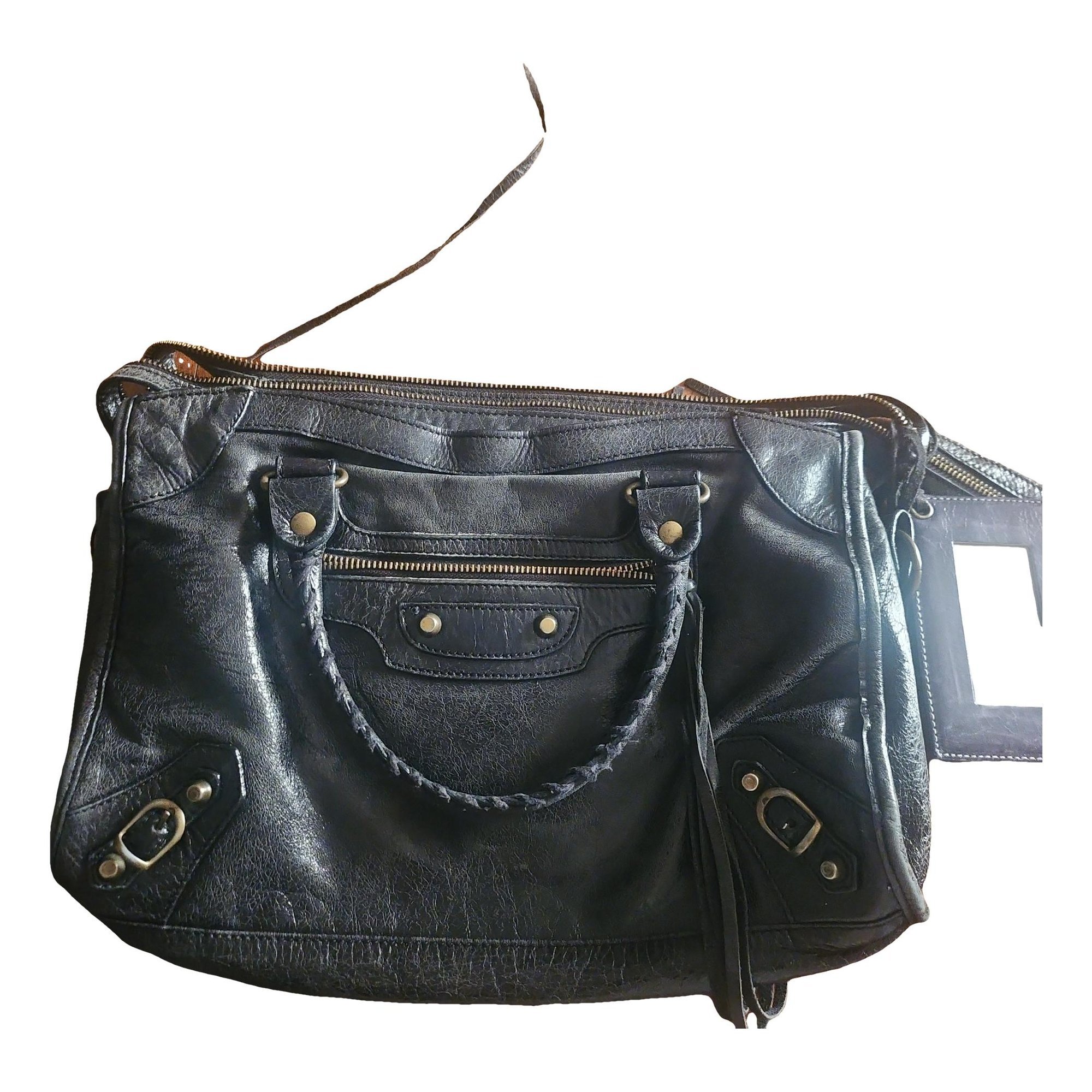 City leather handbag