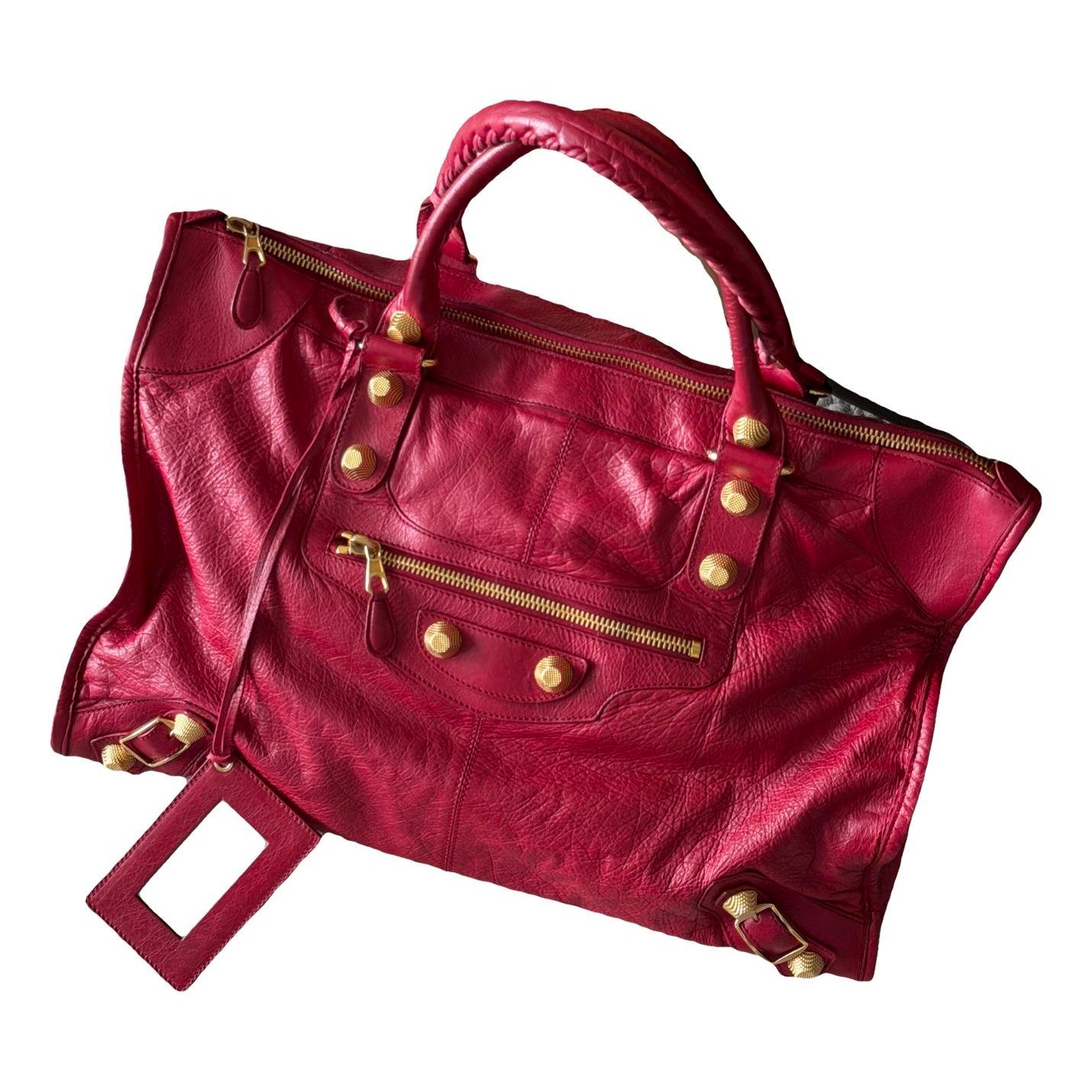 Weekender leather handbag