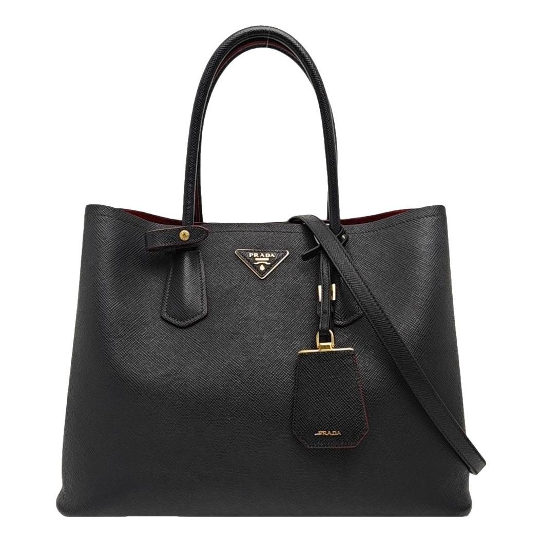 Double leather handbag