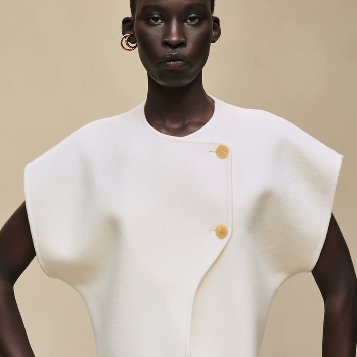Blanc Naturel Short-sleeve Bolero Jacket