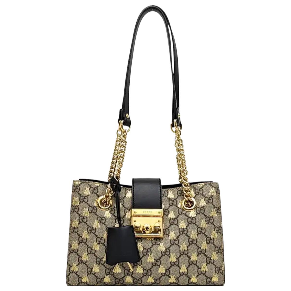 Padlock leather handbag