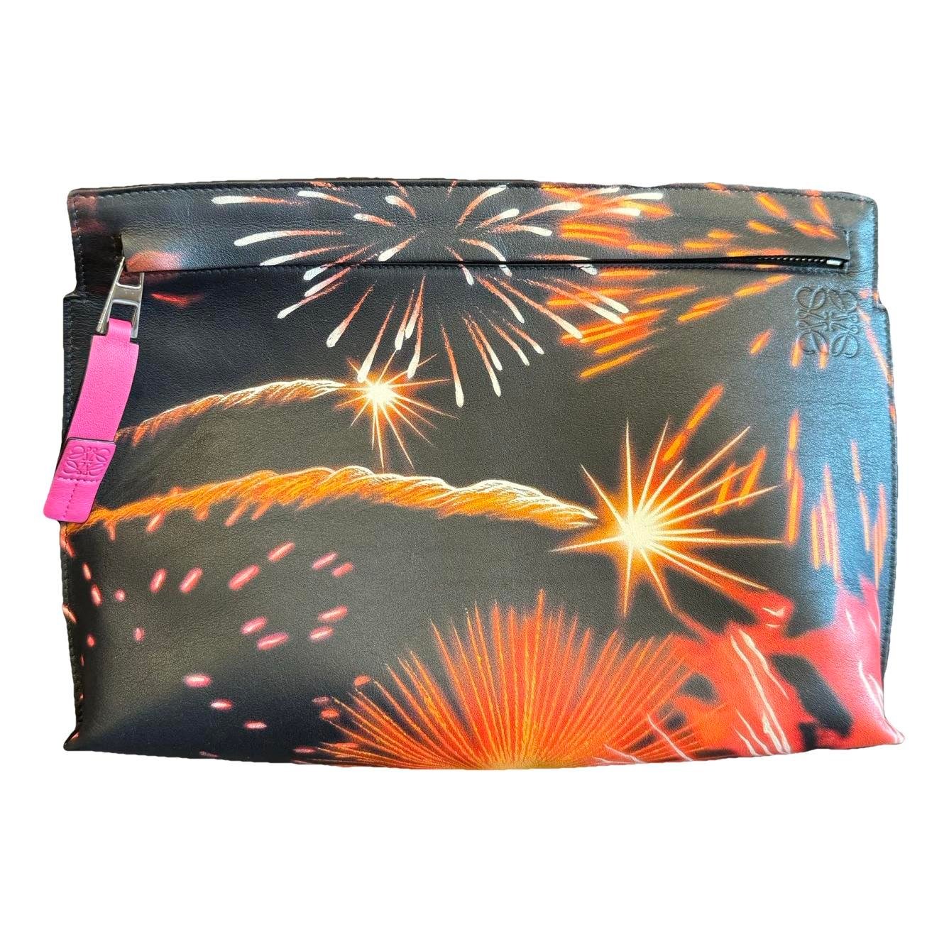 T Pouch leather clutch bag